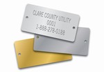 STAMPED ALUMINUM RECTANGLE TAGS 1.5 x 3